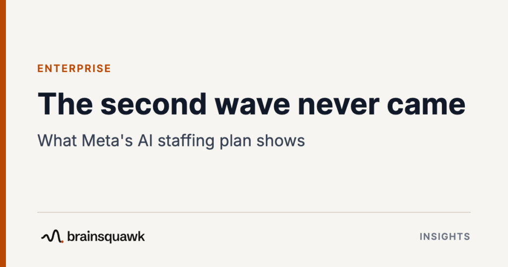 Enterprise. The second wave never came: What Meta's AI staffing plan shows. Brainsquawk Insights.